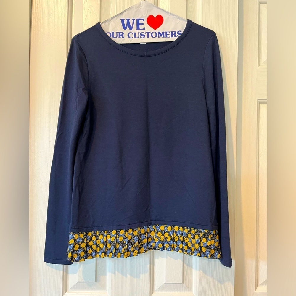 J. Crew super soft long sleeve t-shirt with ruffle bottom